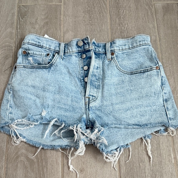 Levi's Pants - Levi’s Distressed Light Blue Denim Shorts